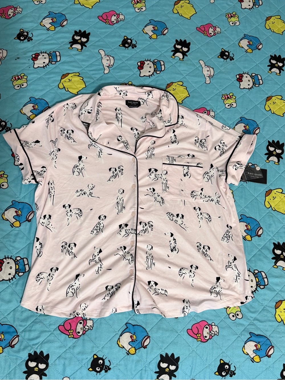 kate spade Light Pink Dalmatian-Print Men’s Short-Sleeve Shirt